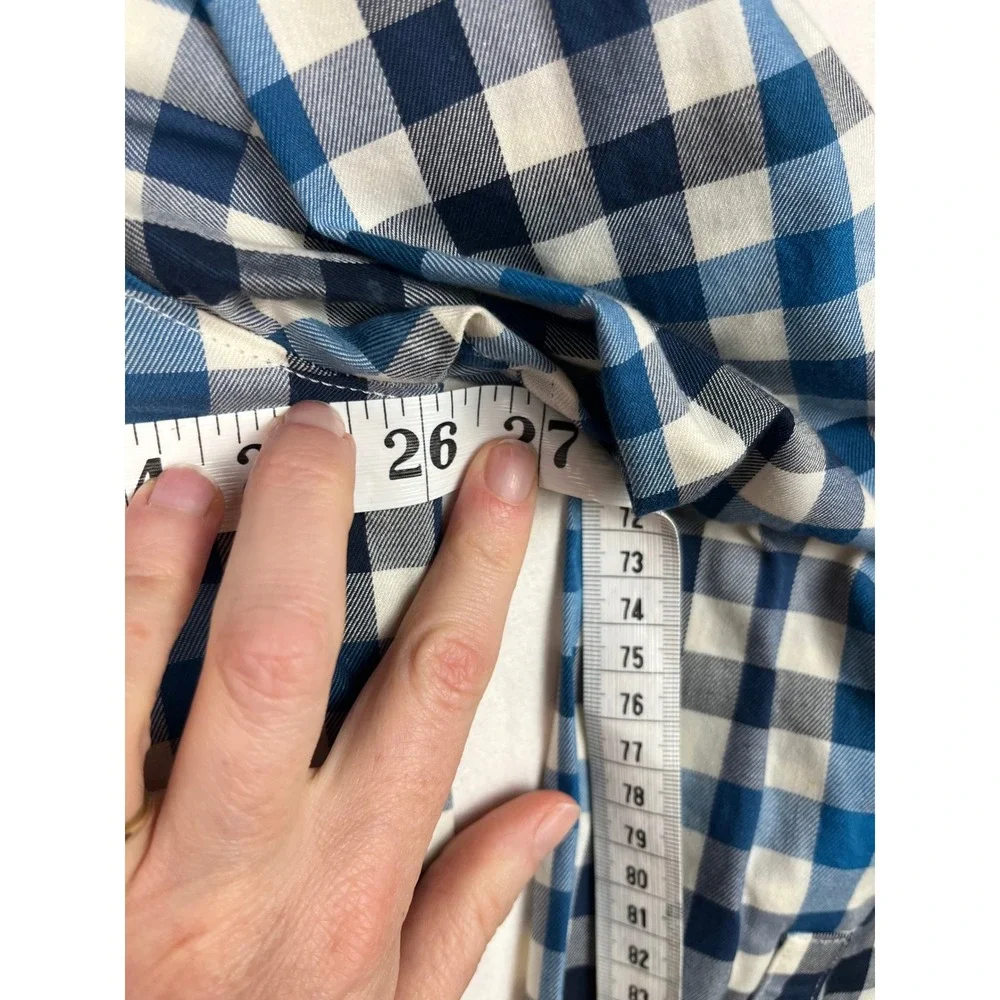The North Face Mens Tekware Gingham Check Long Sleeve Button Down Shirt Blue XXL